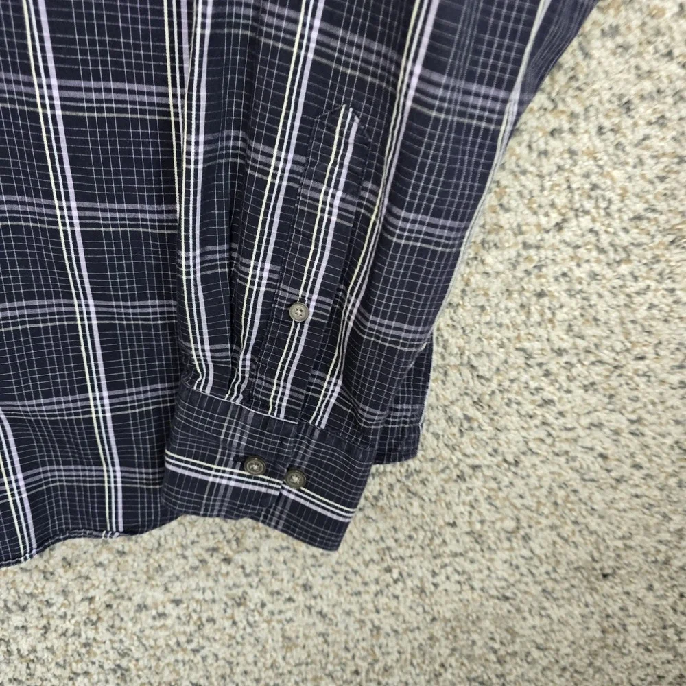Banana Republic Dress Shirt Mens‎ 15-15.5 Blue Plaid Button Up Cotton Career